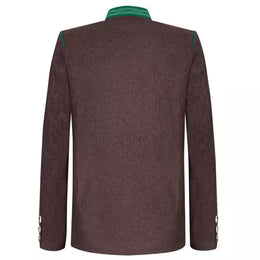 Traditional Bavarian Brown Loden Wool Jacket - Austrian Tyrol Blazer