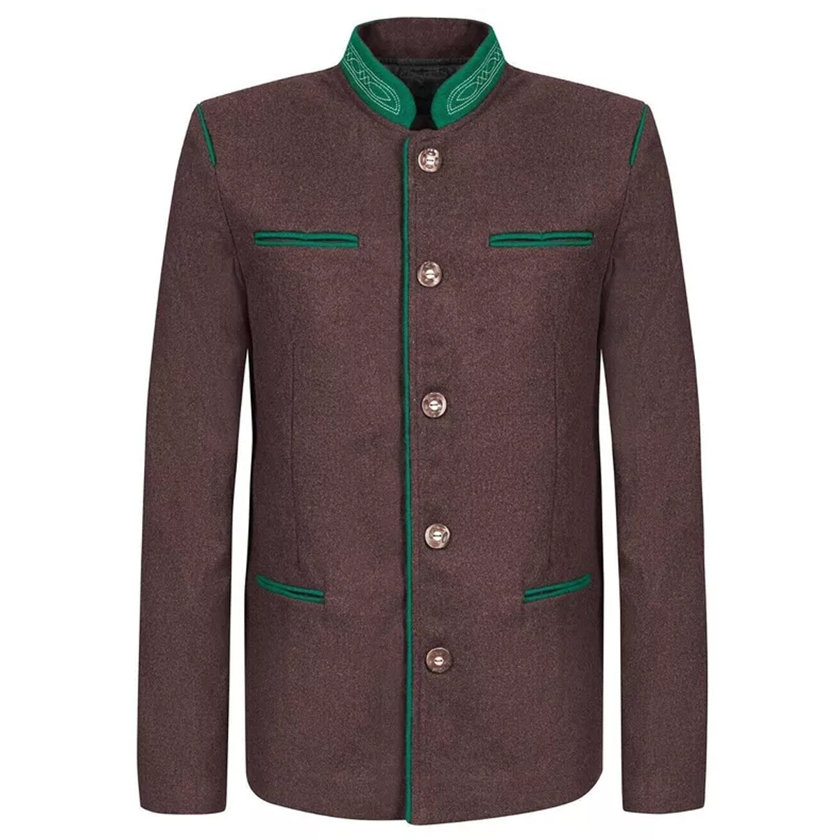 Traditional Bavarian Brown Loden Wool Jacket – Austrian Tyrol Blazer