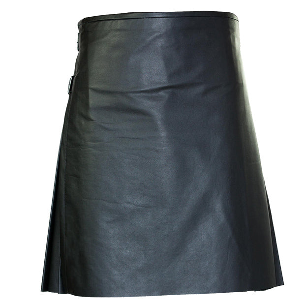 Traditional Black Leather Kilt