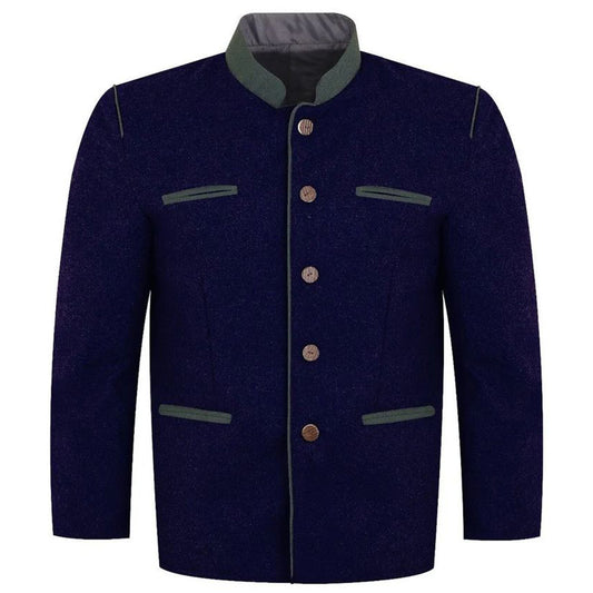 Traditional Royal Blue Bavarian Wool Jacket