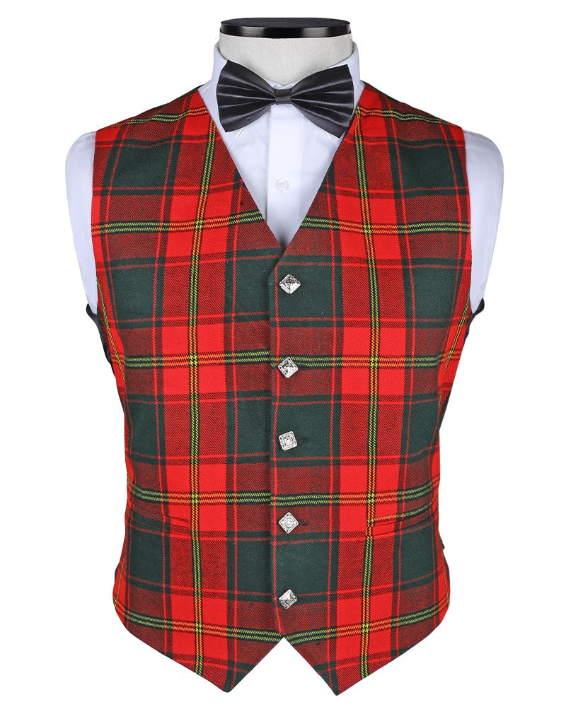 Ulster Red Irish Tartan Vest Front