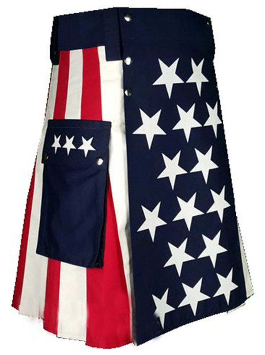 USA Flag Hybrid Utility Kilt Side Pose