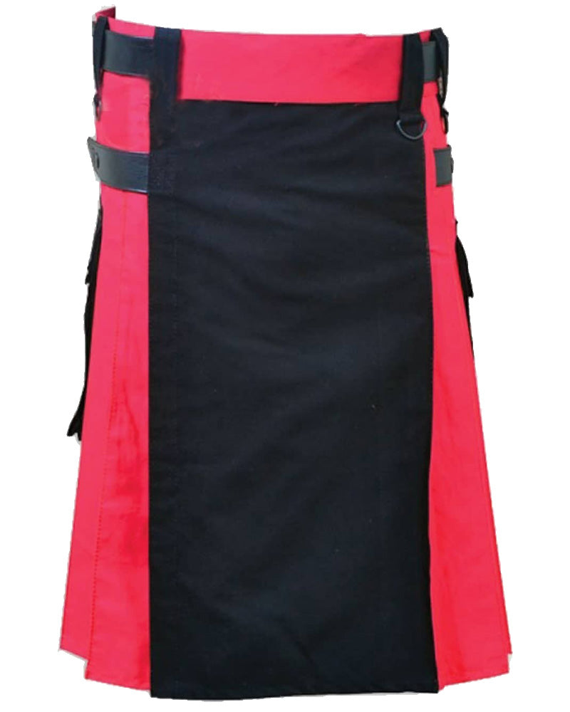 Utility Kilt Black And Red