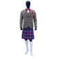 Vintage Brown Tweed Argyle Jacket with Vest Complete