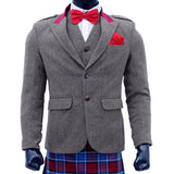 Vintage Brown Tweed Argyle Jacket with Vest Photo