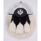 White and Black Rabbit Fur  Sporran with Silver Cantle
