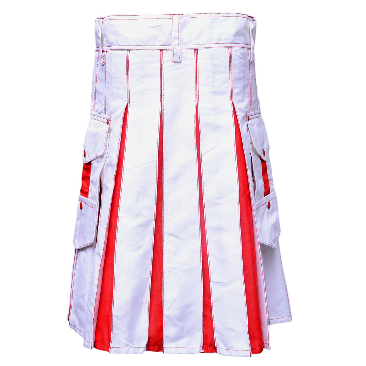 White and Red Hybrid Utility Kilt Back