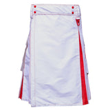 White and Red Hybrid Utility Kilt