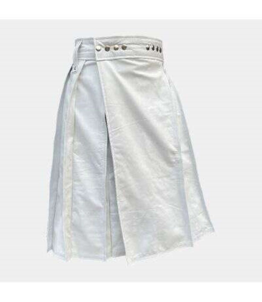 White Leather Kilt