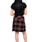 Women Black Stewart Tartan Skirt Back