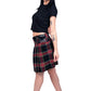 Women Black Stewart Tartan Skirt Left