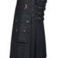 Women Denim Kilt Black