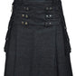 Women Denim Kilt Black