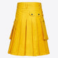 Yellow Leather Utility Kilt Back